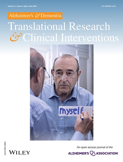 The cover image of Alzheimer's & Dementia: Translational Research & Clinical Interventions - Vol. 11, Issue 2.